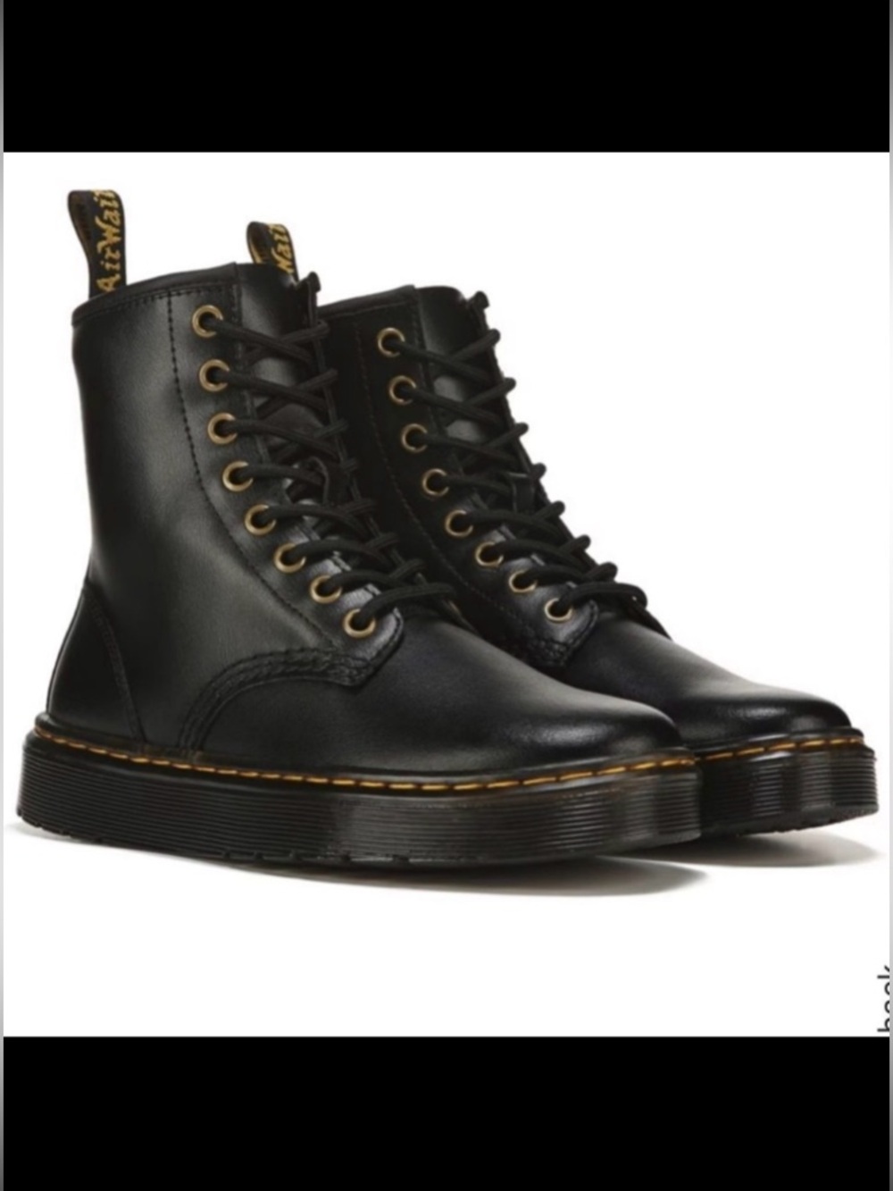 Dr. Martens Unisex Zavala Black Leather Combat Boots Sz 7 W 6 M NWT